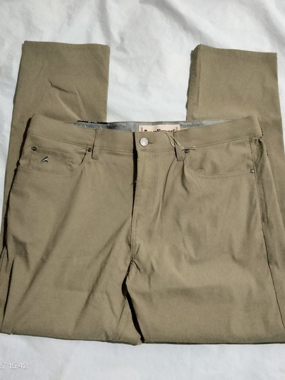 Tailor Vintage Canaan Slim Fit Performance Tech Pants Khaki Tan 36x30 Stretch NW